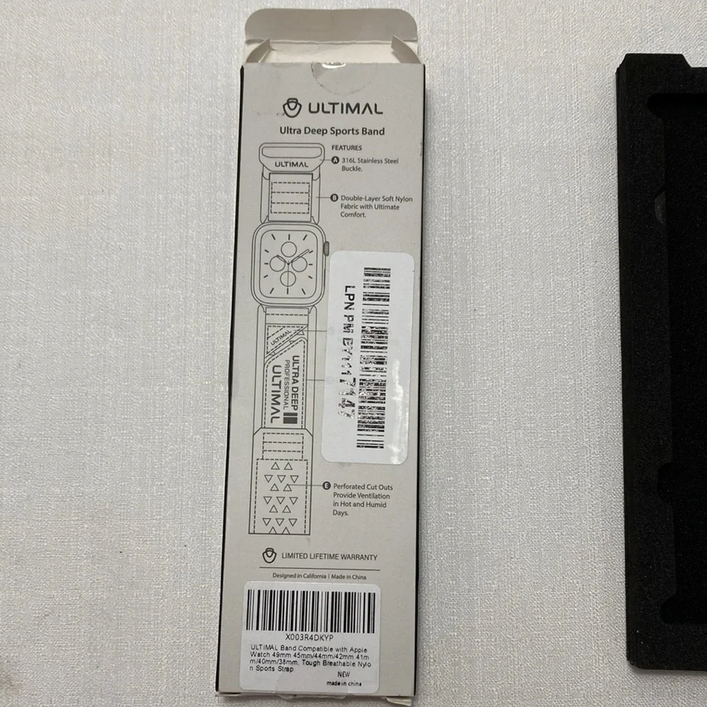 Ultimal‎ Apple Watch Band Nylon Tactical Flag Black Breathable Sports Ultra Deep